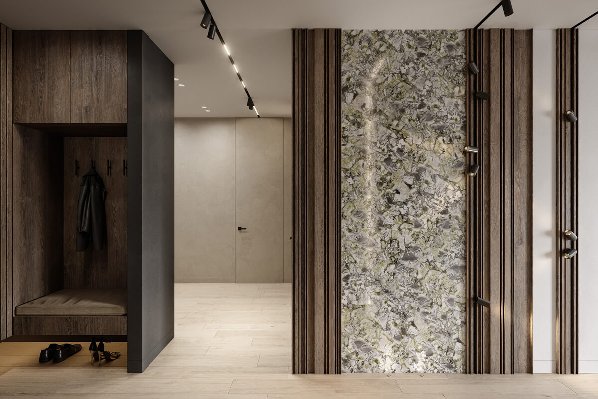 Ідеї оформлення акцентної стіни в інтер'єрі вітальні з сучасним дизайном