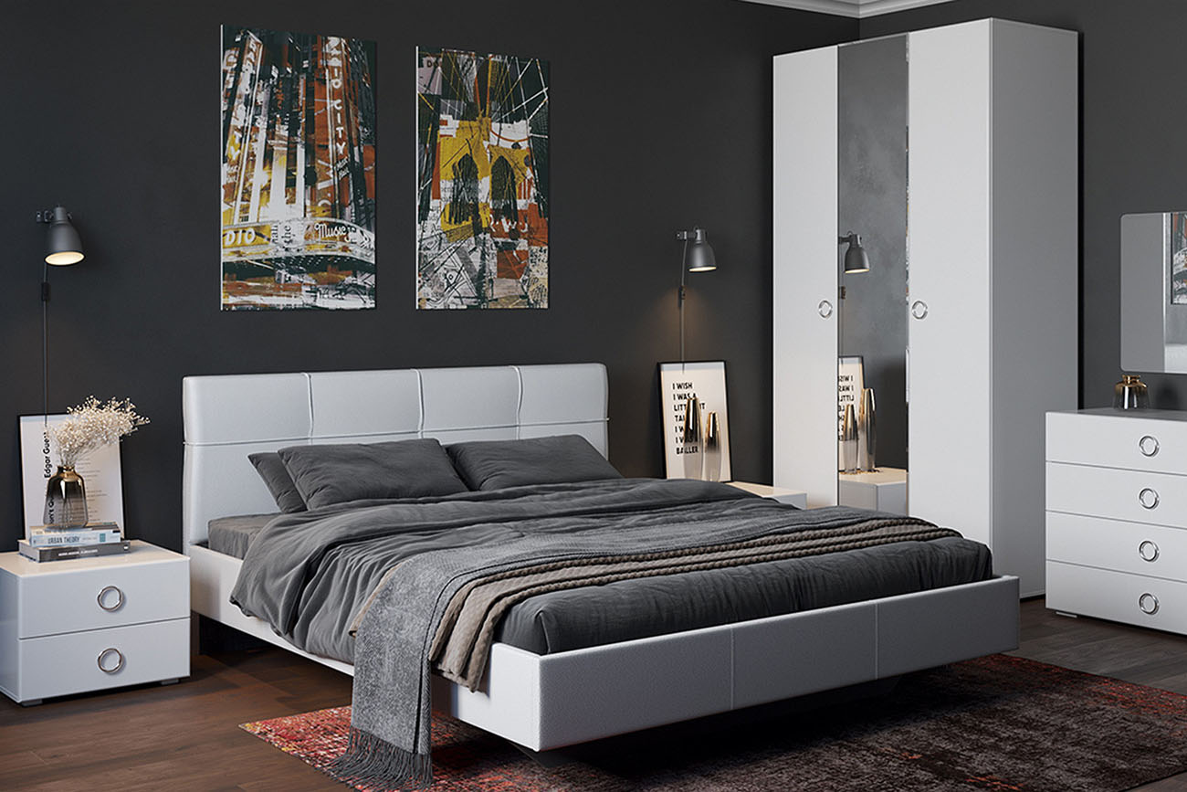 Антитренди 2025: фотошпалери з великими зображеннями в інтер'єрі спальні.