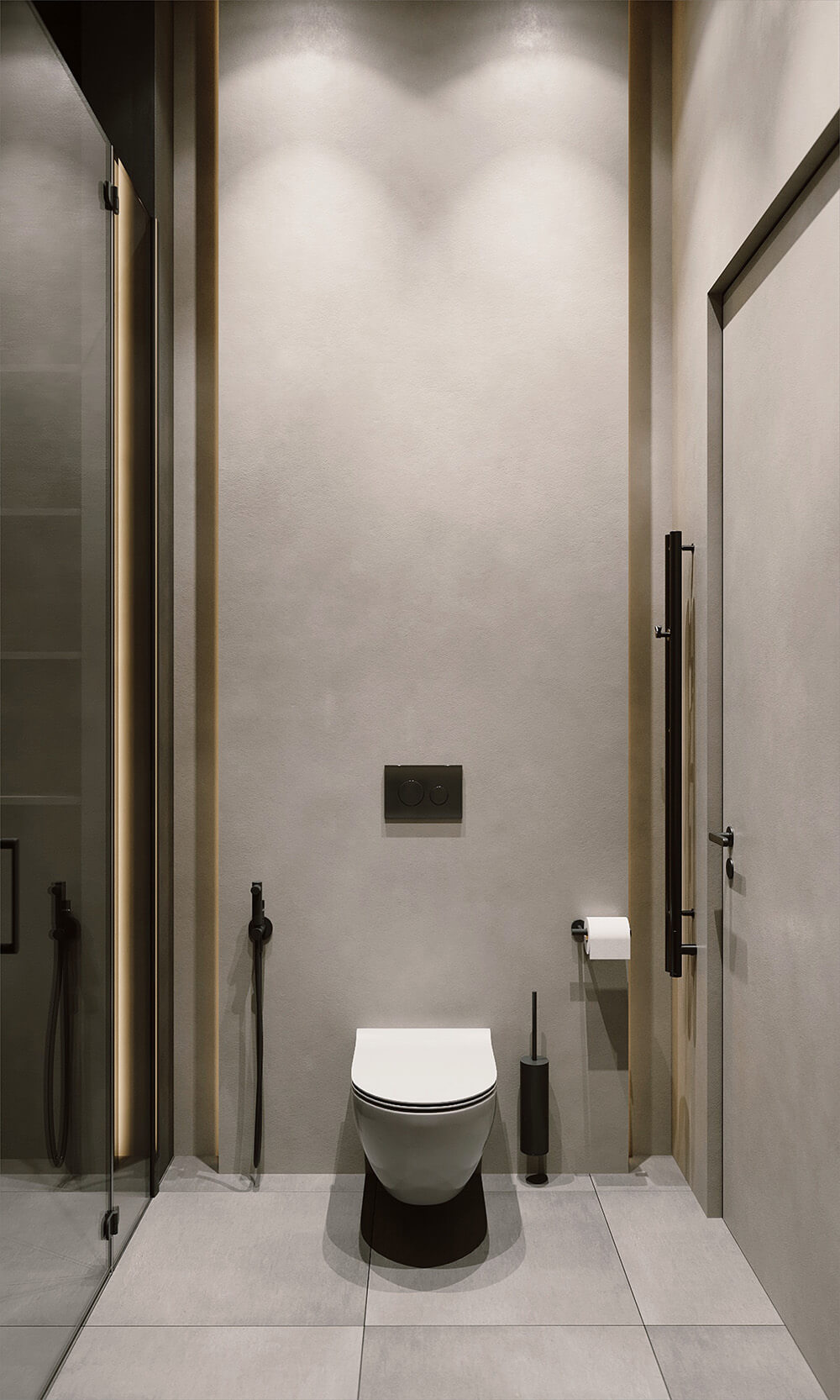 Сучасна майстер-спальня з панорамними вікнами, що відкривають чудовий краєвид.