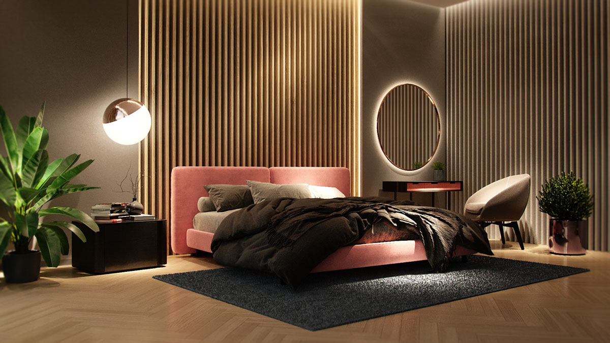 Декоративні дерев'яні рейки на стіні, стильний акцент у дизайні.