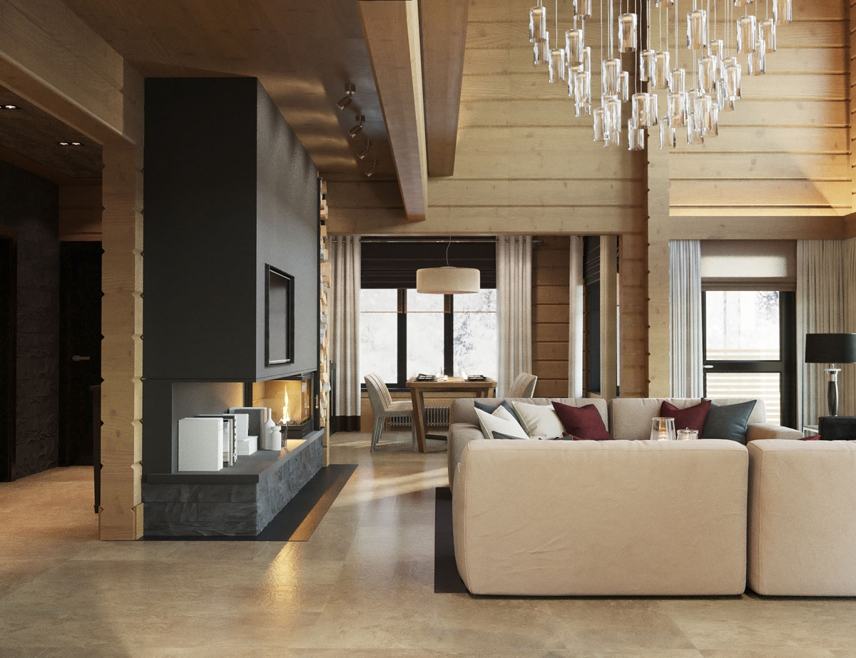 Оригінальний дизайн інтер'єру дитячої кімнати в будинку з бруса для дітей