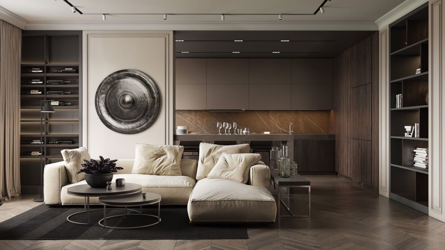 Оригінальний дизайн кухні-вітальні 50 кв.м: нестандартні рішення в плануванні та декорі.