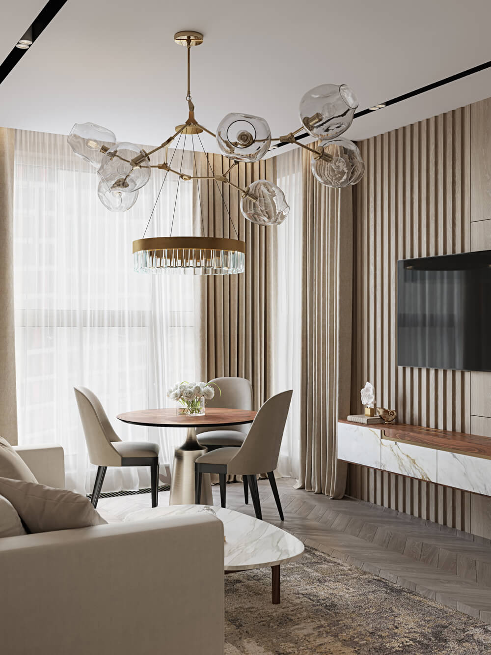 Мінімалізм в інтер'єрі: сучасний дизайн квартири з акцентом на ранкову атмосферу.