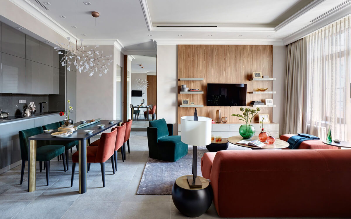 Дизайн інтер'єру: сучасна квартира з акцентом на функціональність і естетику.