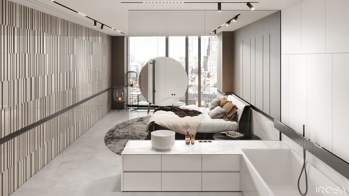 Дизайн інтер'єру квартири: затишна спальня в стилі неокласика для комфортного пробудження.