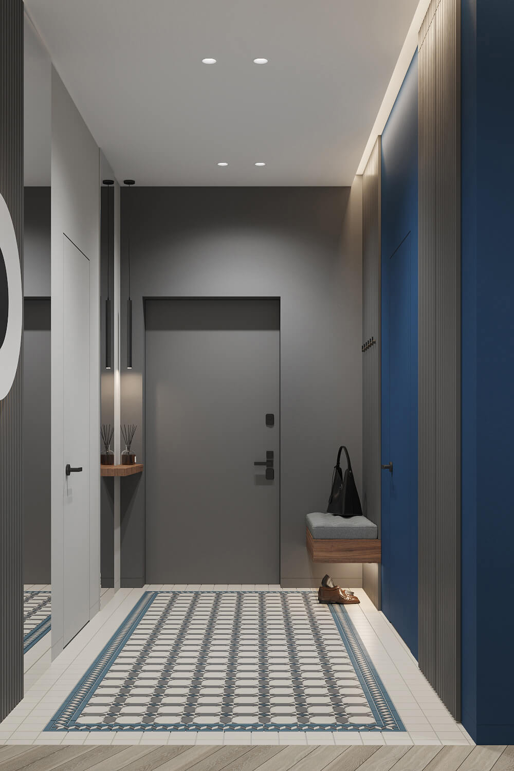 Дизайн ванної кімнати в квартирі 100 кв.м з використанням плитки під мармур та сучасної сантехніки