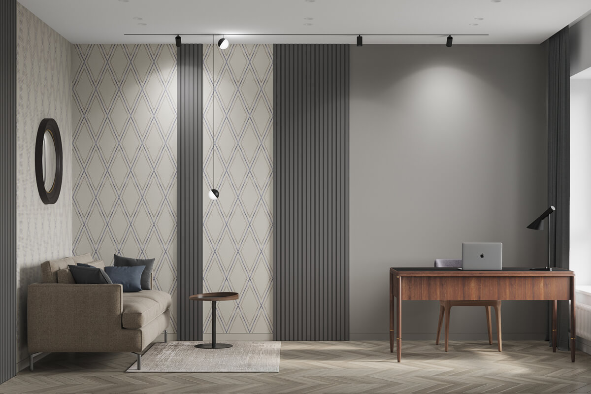 Функціонал квартири 100 м²: гардеробна кімната з полицями та вішалками для одягу.