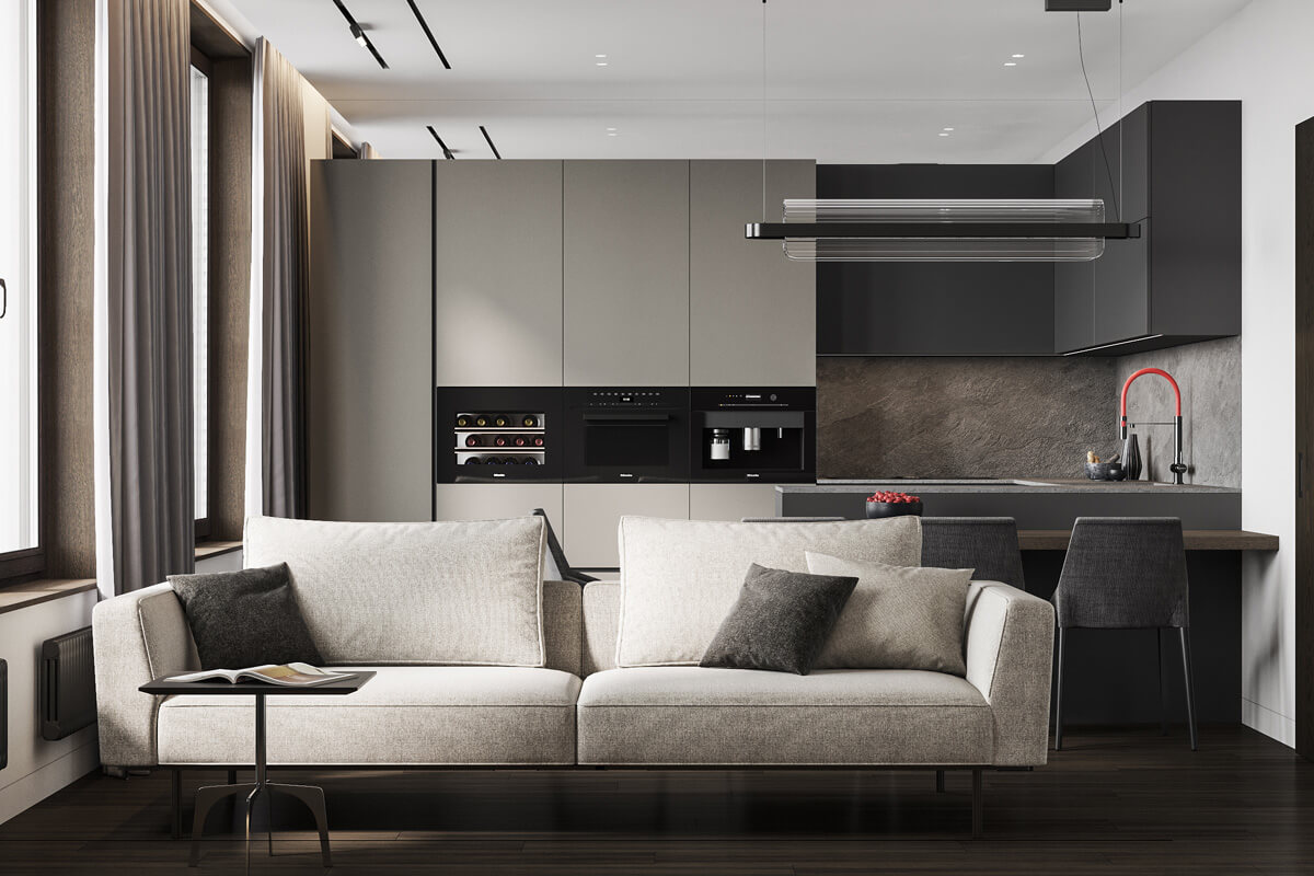 Приклад успішного фліпінгу квартири: сучасний дизайн після ремонту.