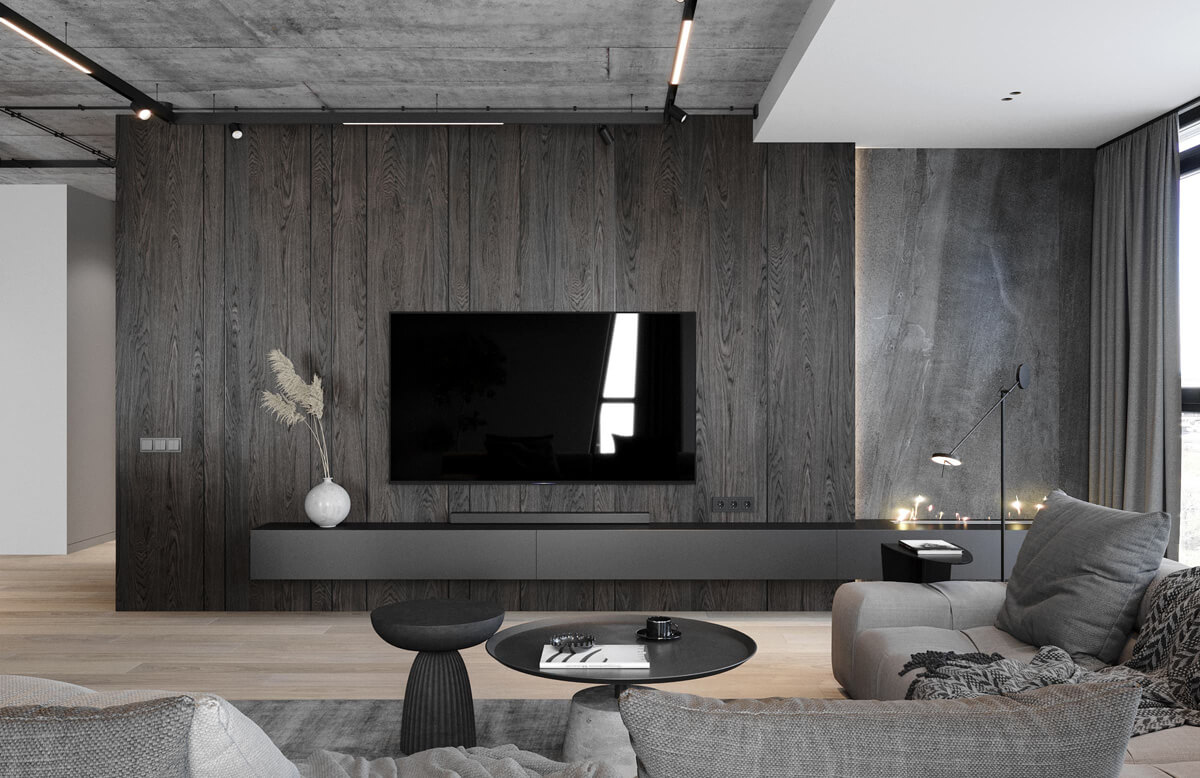 Гнучкий камінь в дизайні спальні: тепла текстура та спокійний вигляд натурального матеріалу.