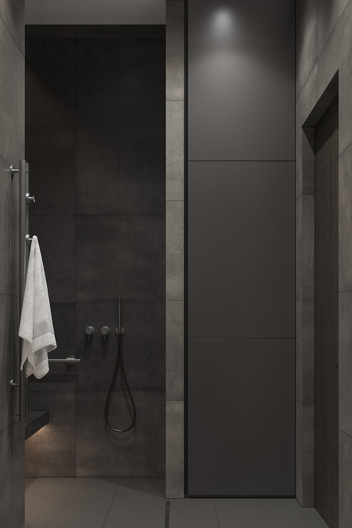 Безбар'єрне середовище: спальня з підйомним ліжком та зручним доступом до шафи.