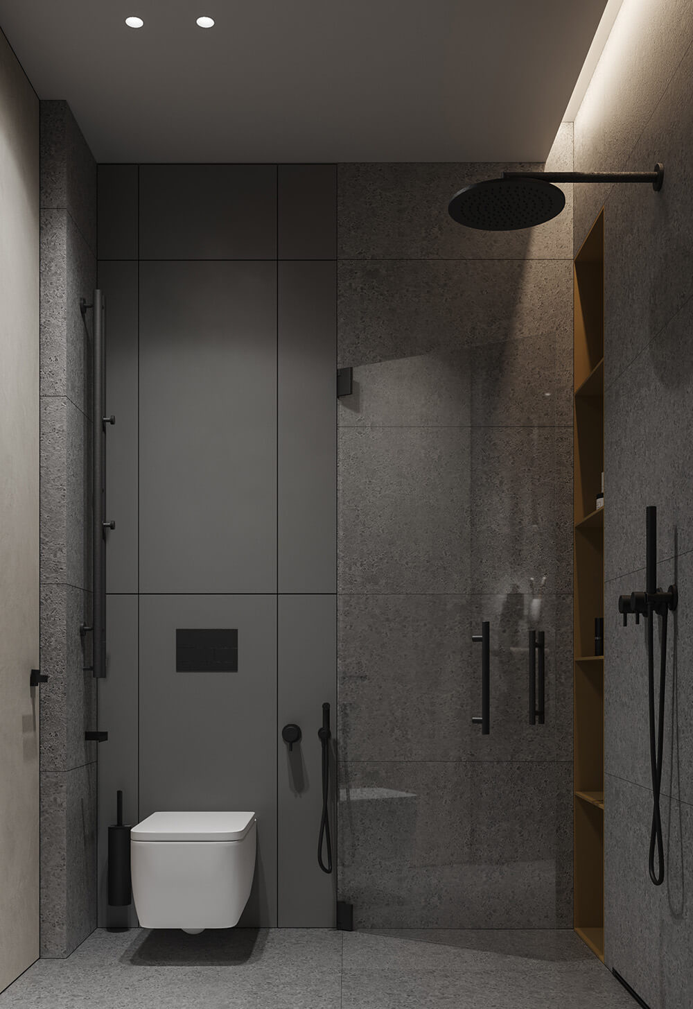 Дизайнерська душова перегородка з декоративним склом, оригінальний дизайн ванної