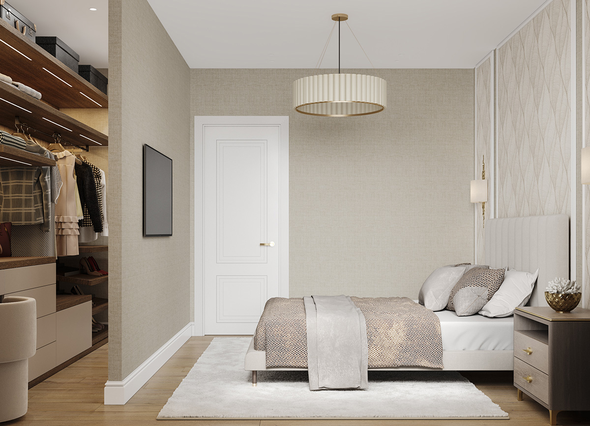 Кабінет в кавових тонах: темні дерев'яні меблі та шкіряне крісло для продуктивної роботи.