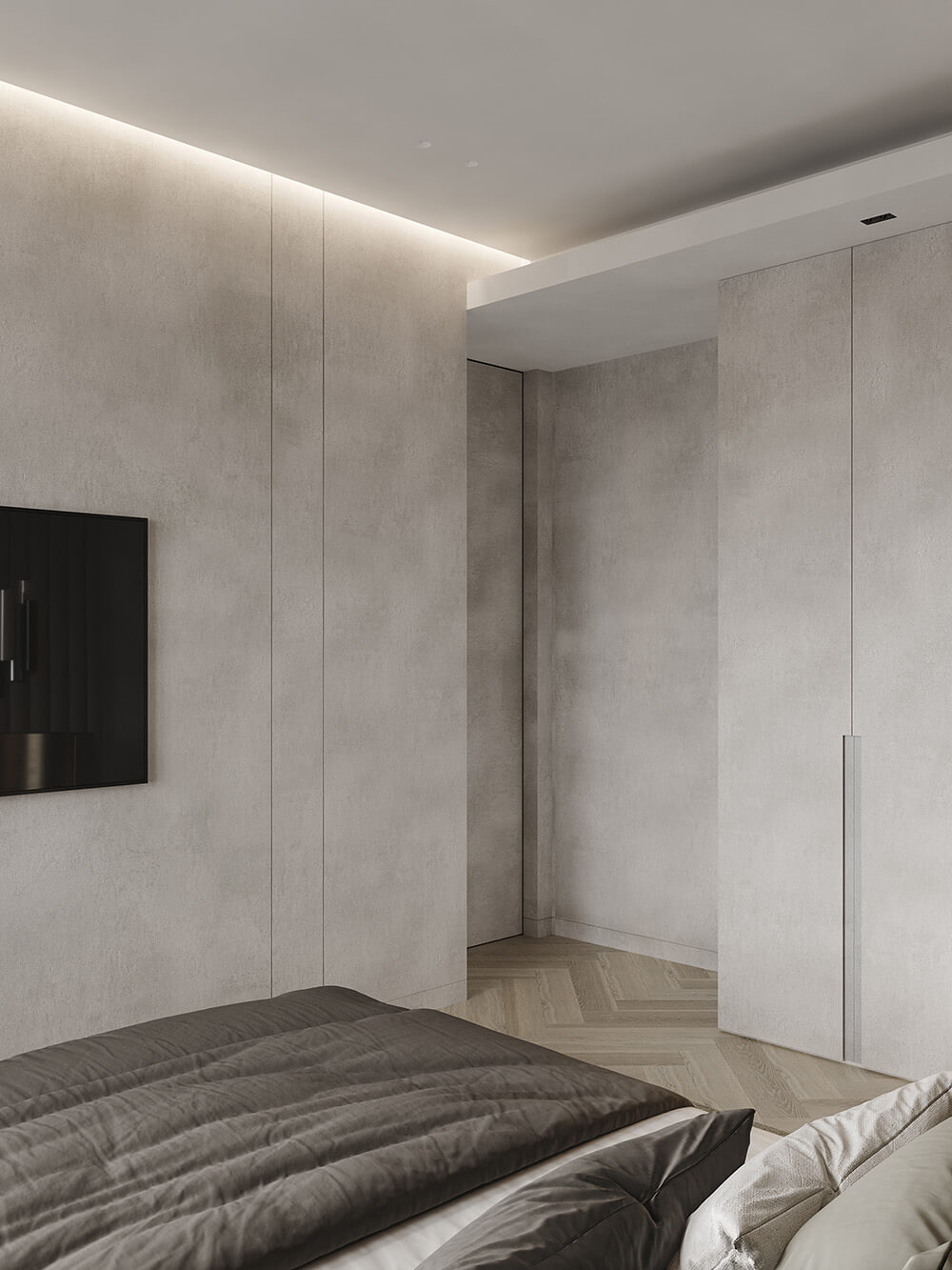 Смугастий килим та декоративні подушки в смужку в вітальні.