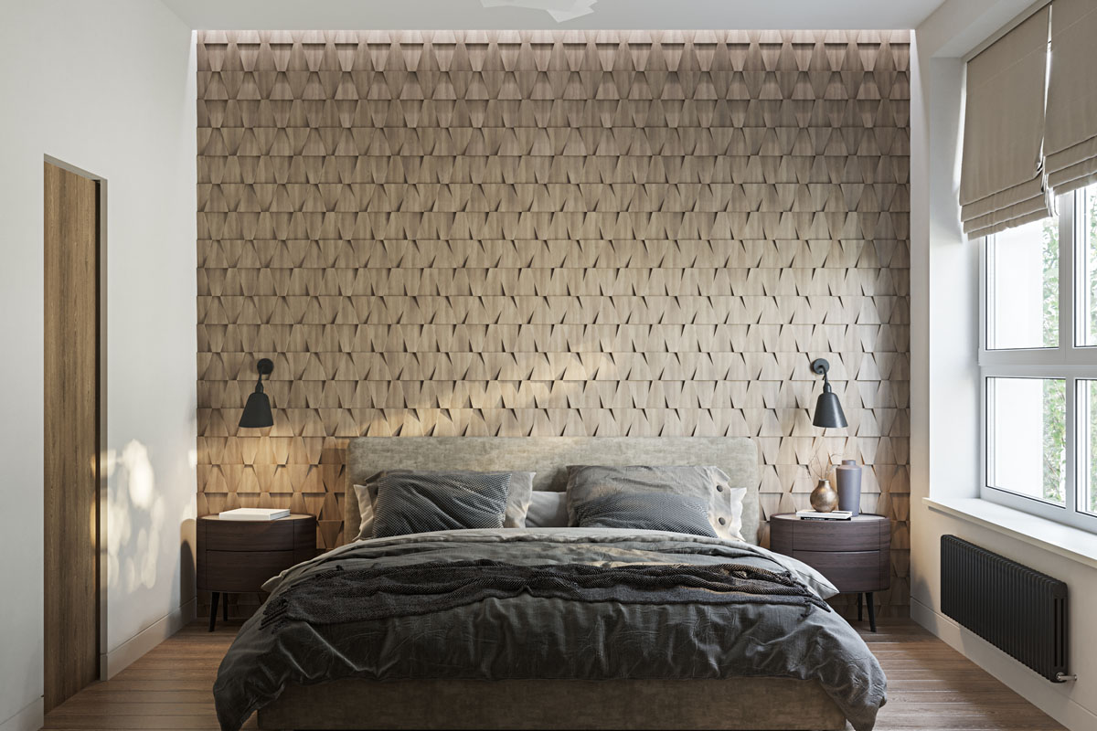 3D панелі для стін в інтер'єрі: ефектний дизайн вітальні з об'ємними панелями.