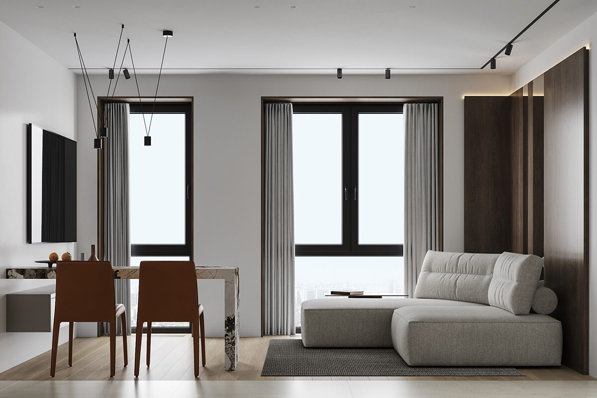 Натуральний шпон на стінах у вітальні: затишок та елегантність в інтер'єрі.