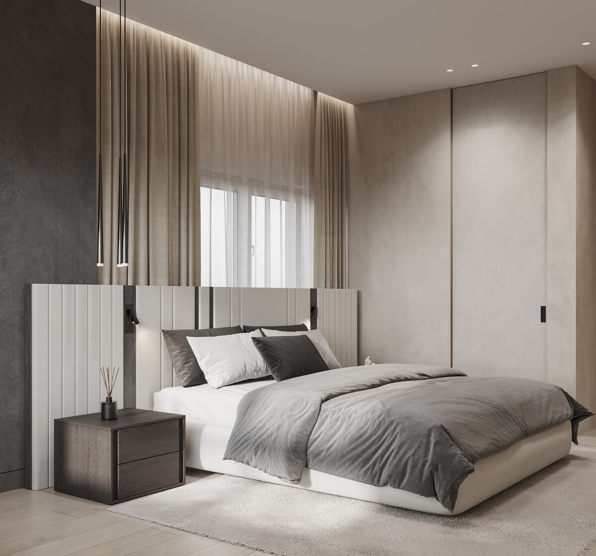 Довжина ліжка: приклад людини, що лежить на ліжку, демонструючи достатній простір для комфортного сну.