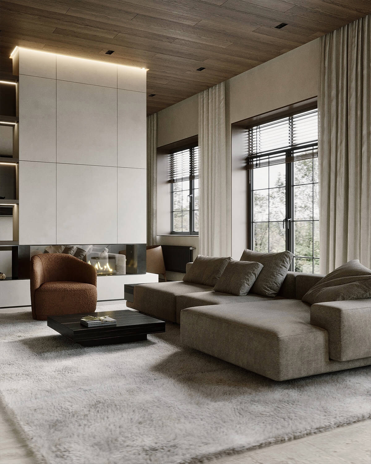 Поєднання теплих і холодних відтінків дерева в дизайні кухні для гармонії