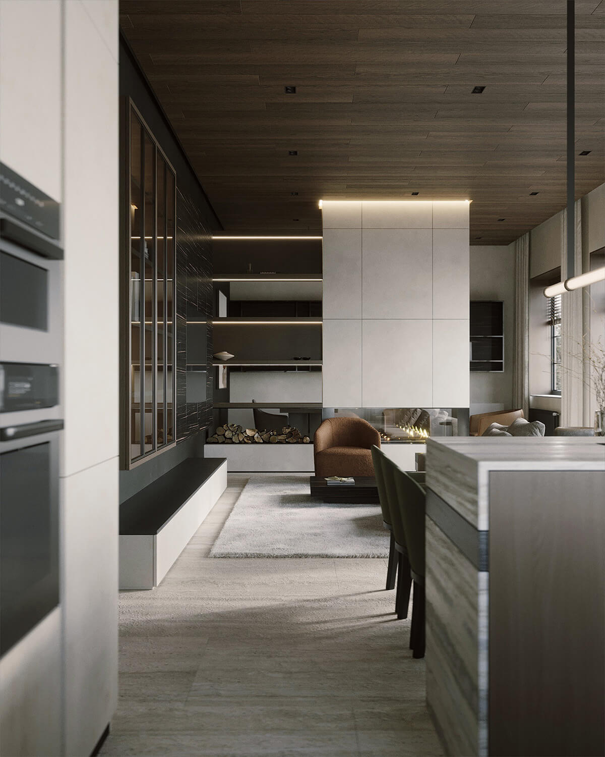 Приклад вдалого поєднання світлого та темного дерева у спальні