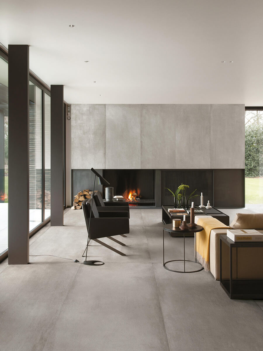 Інтер'єр з керамогранітною підлогою: сучасний дизайн та довговічність матеріалу.