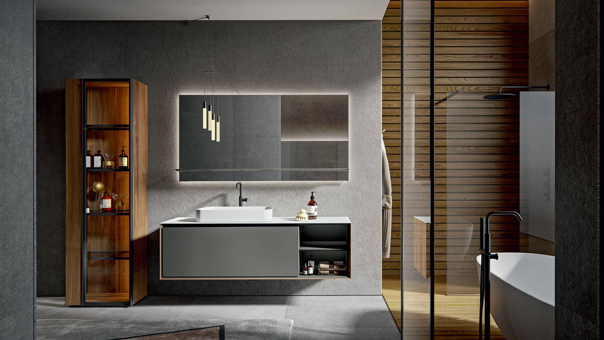 Поради щодо вибору вологостійких матеріалів для меблів у ванну кімнату, дизайн та зберігання.