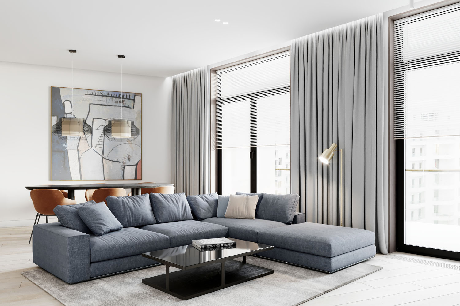 Дизайн штор для спальні: довгі штори світлого кольору створюють затишну атмосферу та додають світла