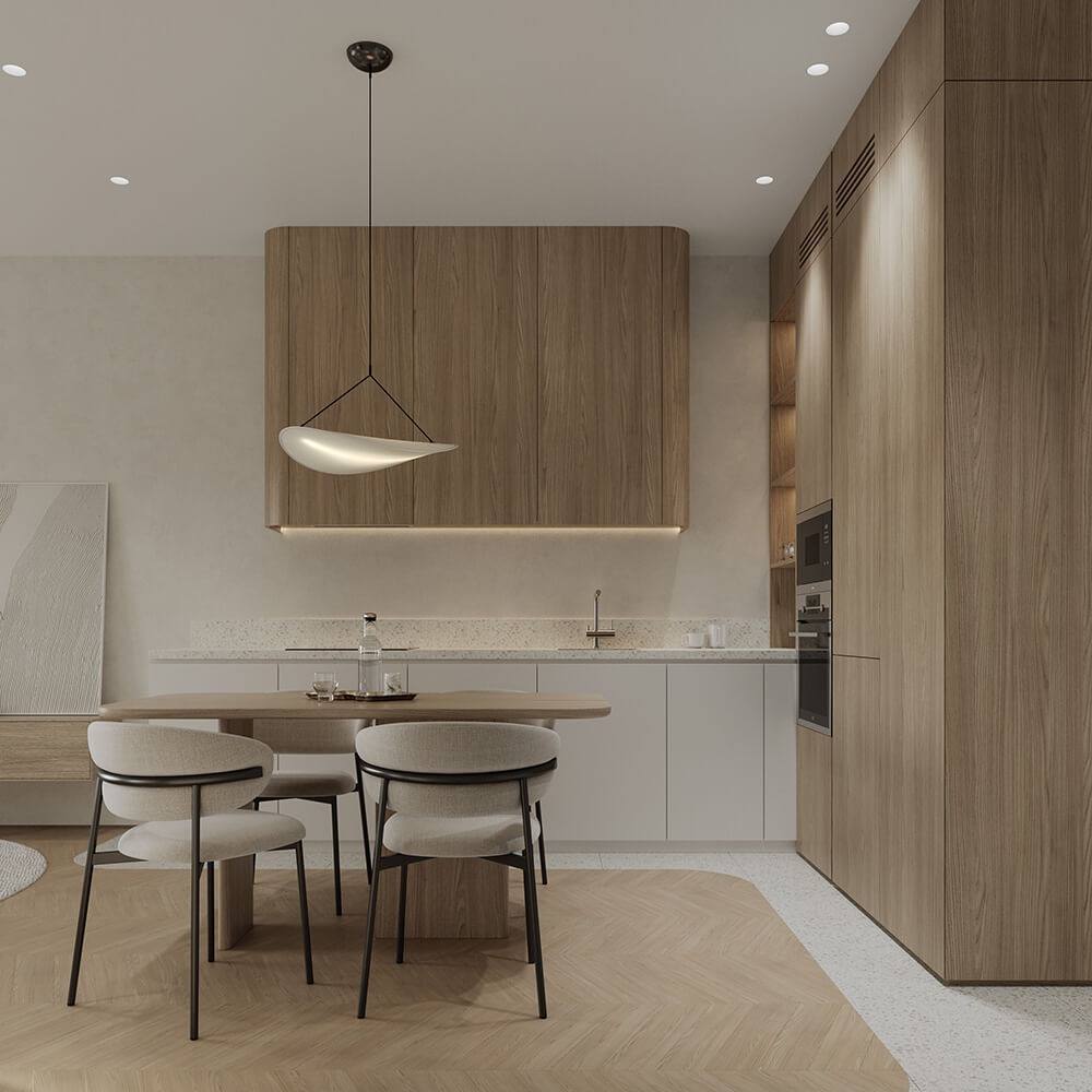 Кремова дитяча кімната з дерев'яними іграшками, текстилем та природним освітленням