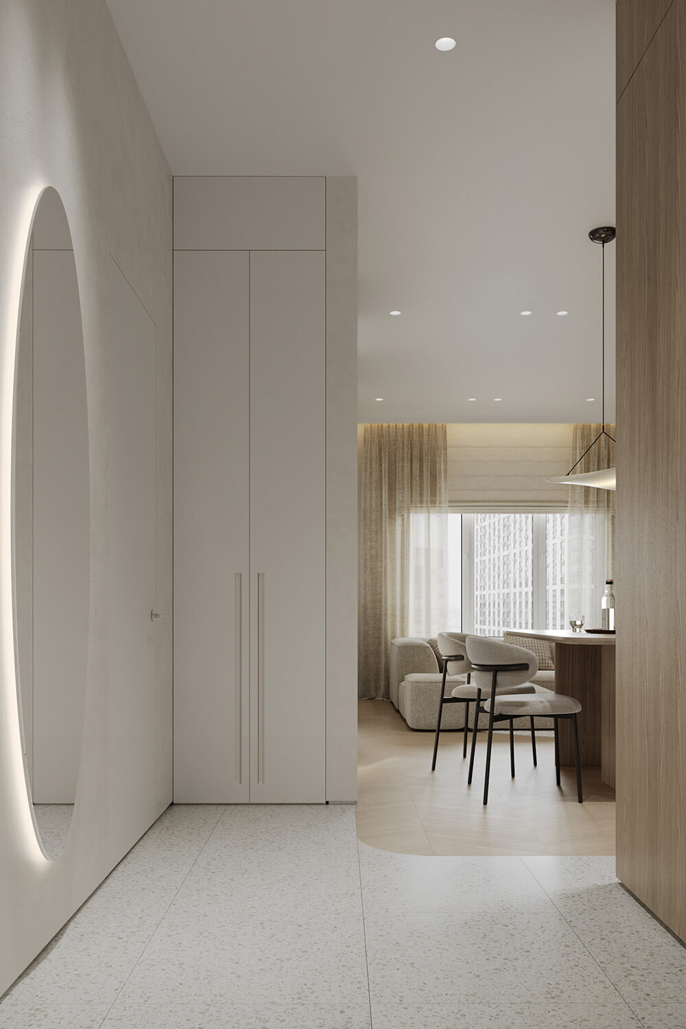 Кремовий колір в інтер'єрі: світла ванна кімната з мармуровою плиткою та золотими деталями