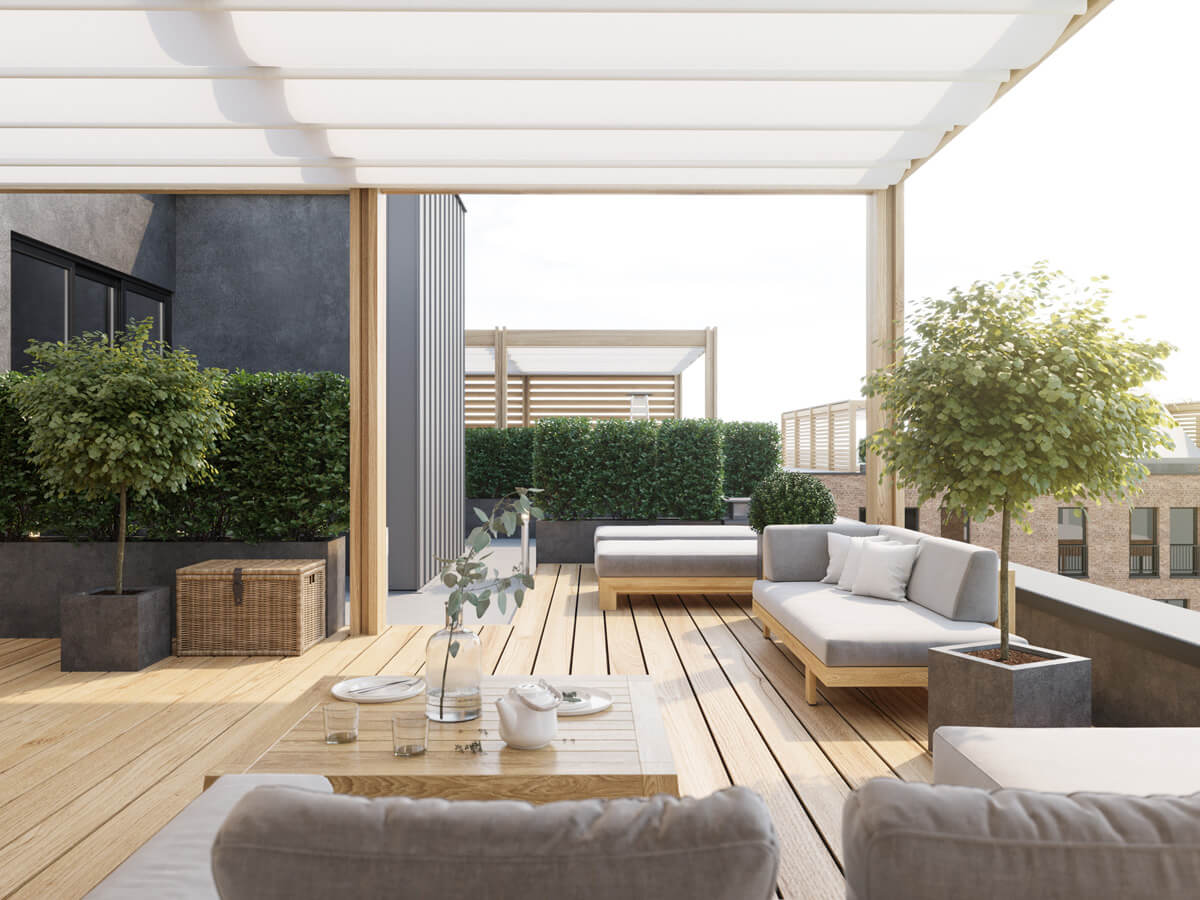 Квартира з терасою: приклад облаштування, меблі для відпочинку та декор