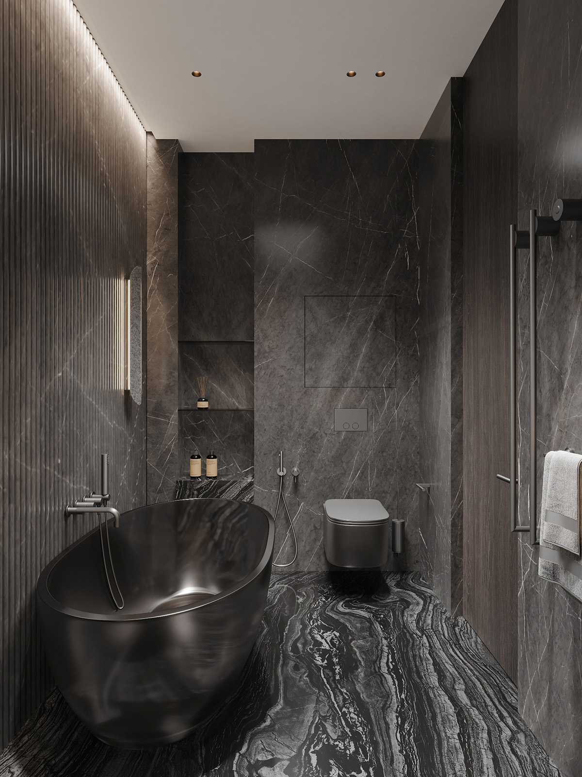 Елегантний дизайн вітальні в стилі мінімалюкс з акцентом на розкішні матеріали.