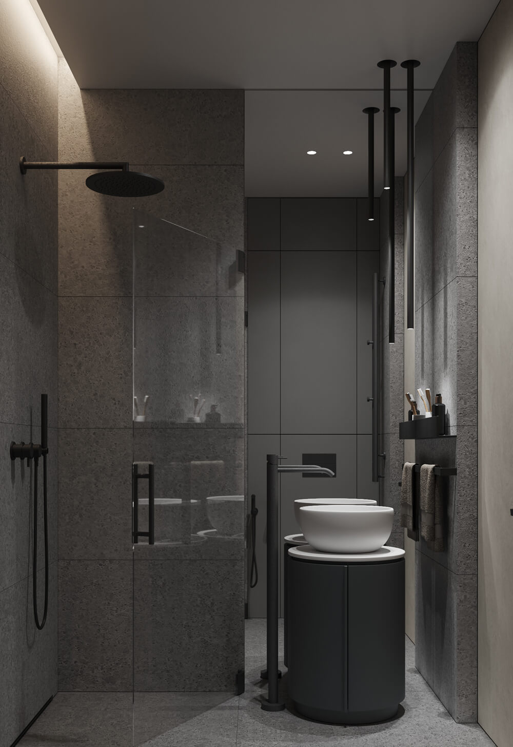 Чоловічий інтер'єр у стилі лофт з цегляною стіною та шкіряним диваном.