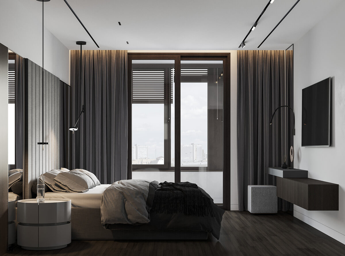 Дизайн інтер'єру: поєднання коричневого кольору зі світлими відтінками для спальні