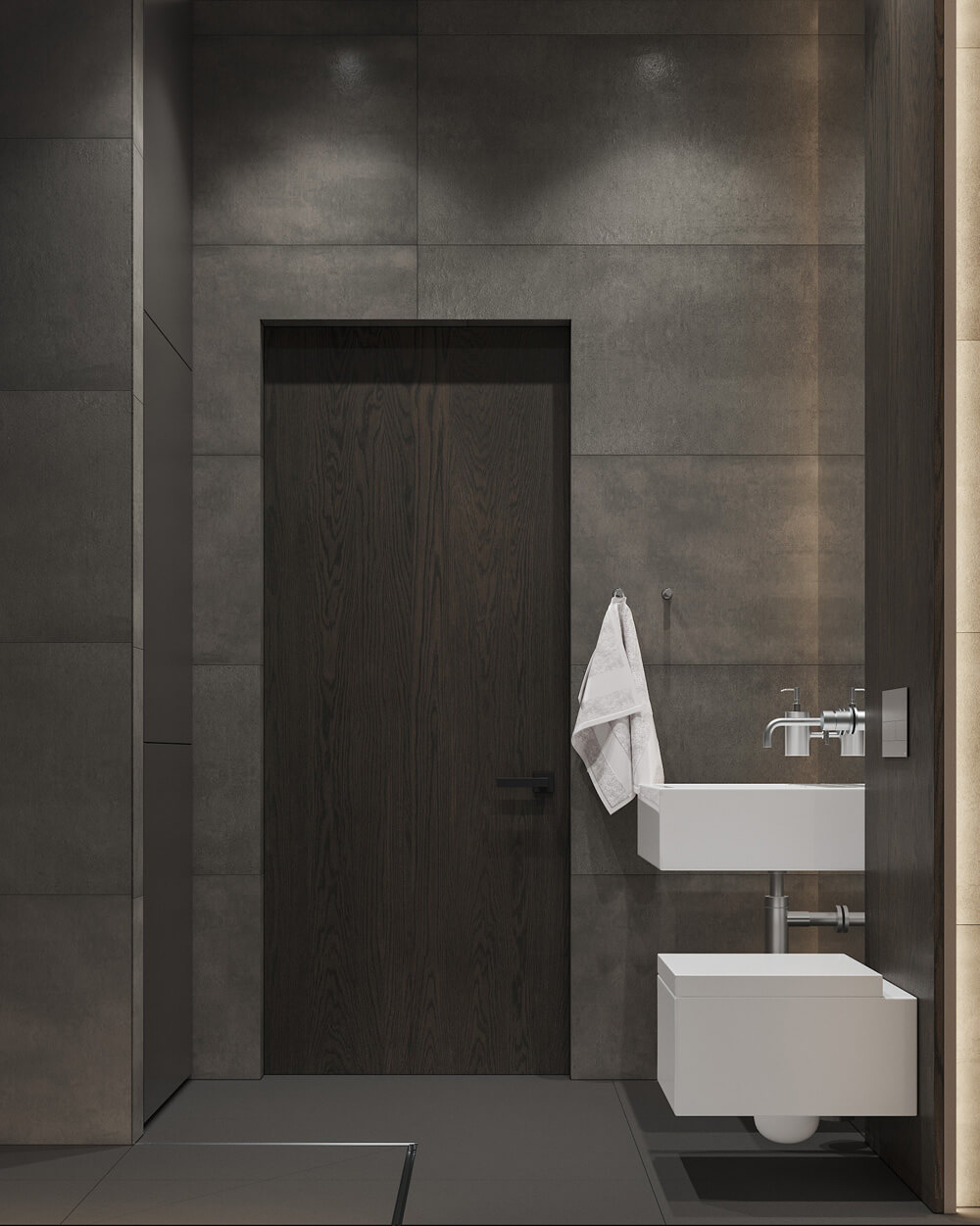 Інтер'єр у коричневих тонах: кабінет з дерев'яним столом та шкіряним кріслом для роботи.