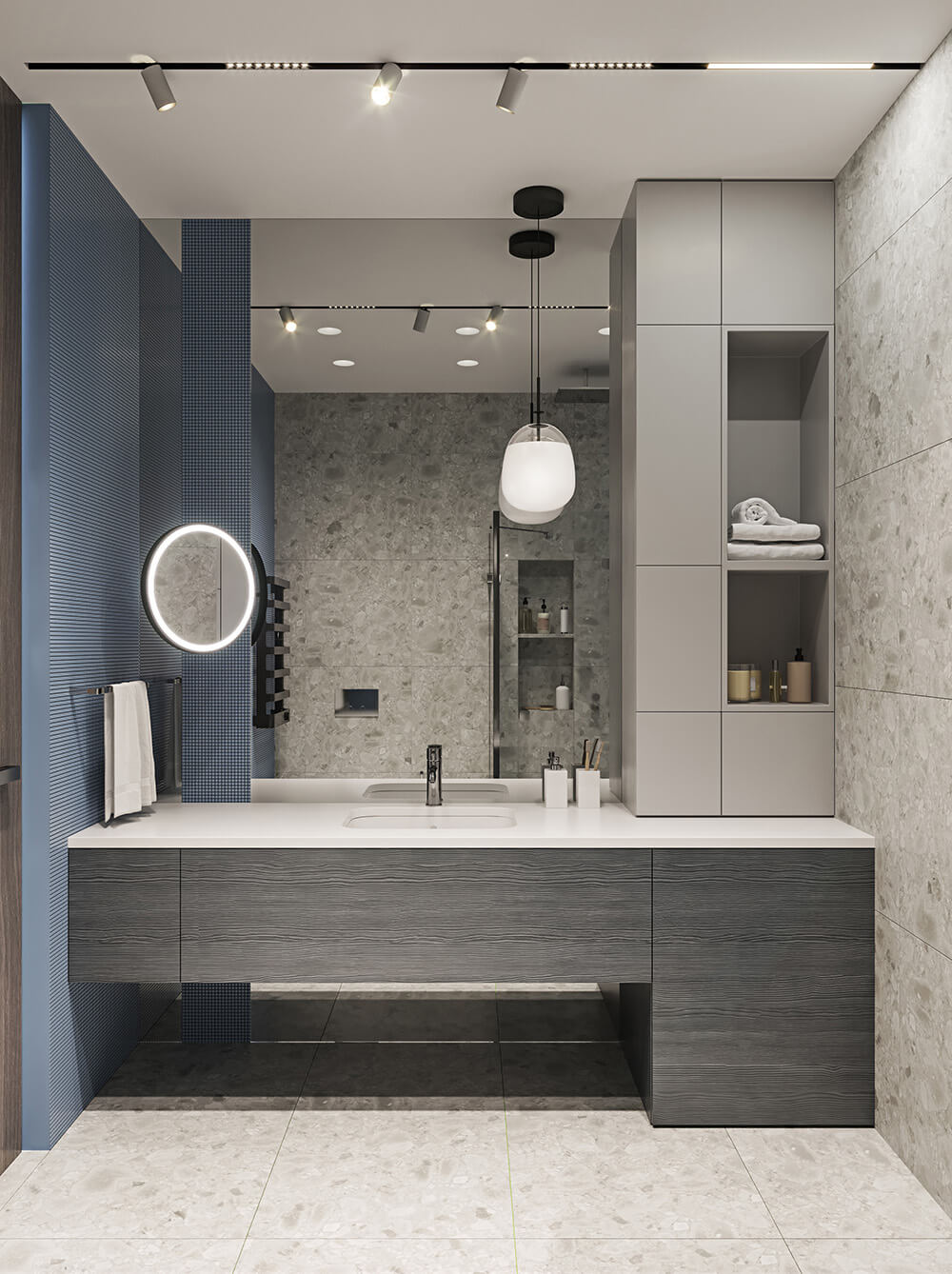 Функціональне освітлення ванної кімнати, що поєднує практичність та естетичний вигляд.