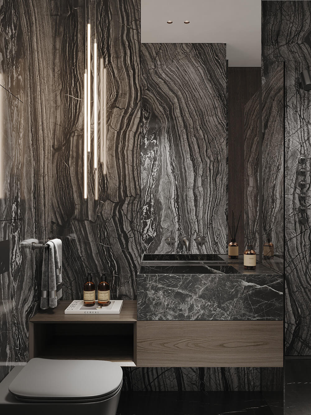 Сучасна ванна кімната з LED освітленням, що забезпечує енергоефективність та довговічність.