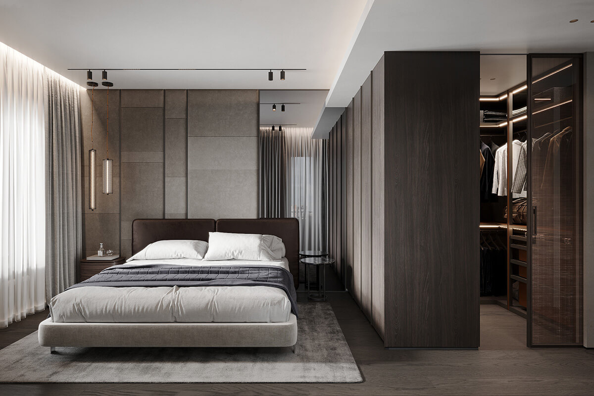 Відкрита система зберігання з полицями для книг та декору в сучасному інтер'єрі.