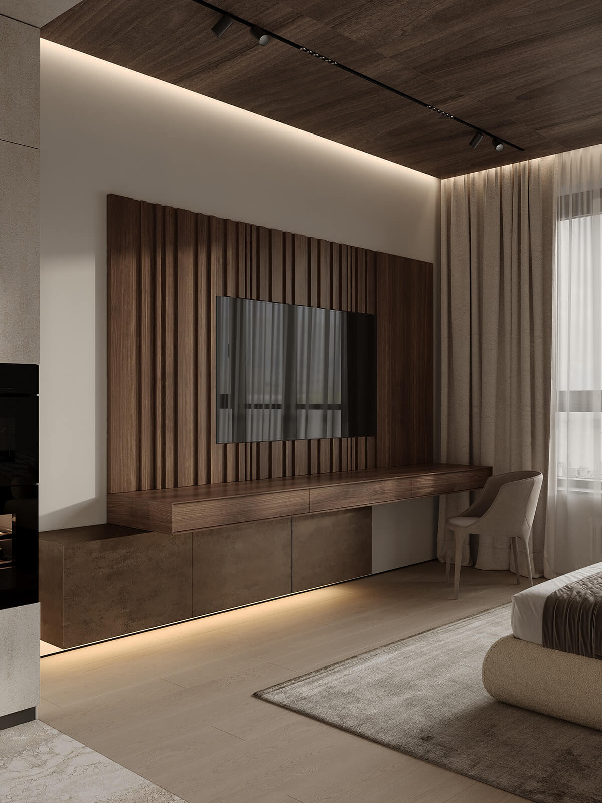 Світлий дубовий стіл і стільці: природні кольори дуба в інтер'єрі кухні.