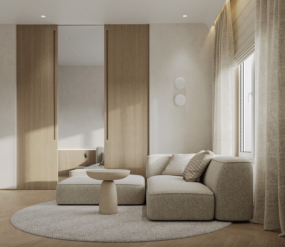 Стильні розсувні двері в сучасному інтер'єрі, економія простору та зручність.