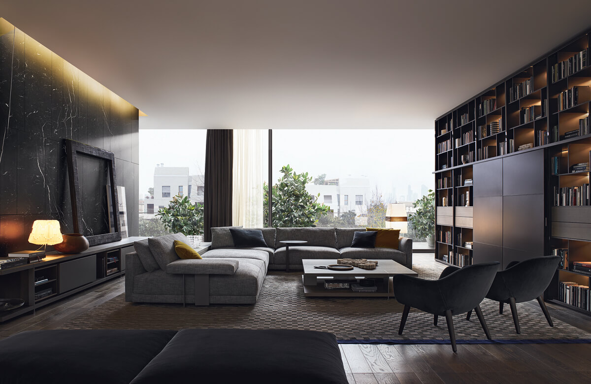 Штори з ламбрекенами в класичному дизайні інтер'єру вітальні, розкішне оформлення вікон