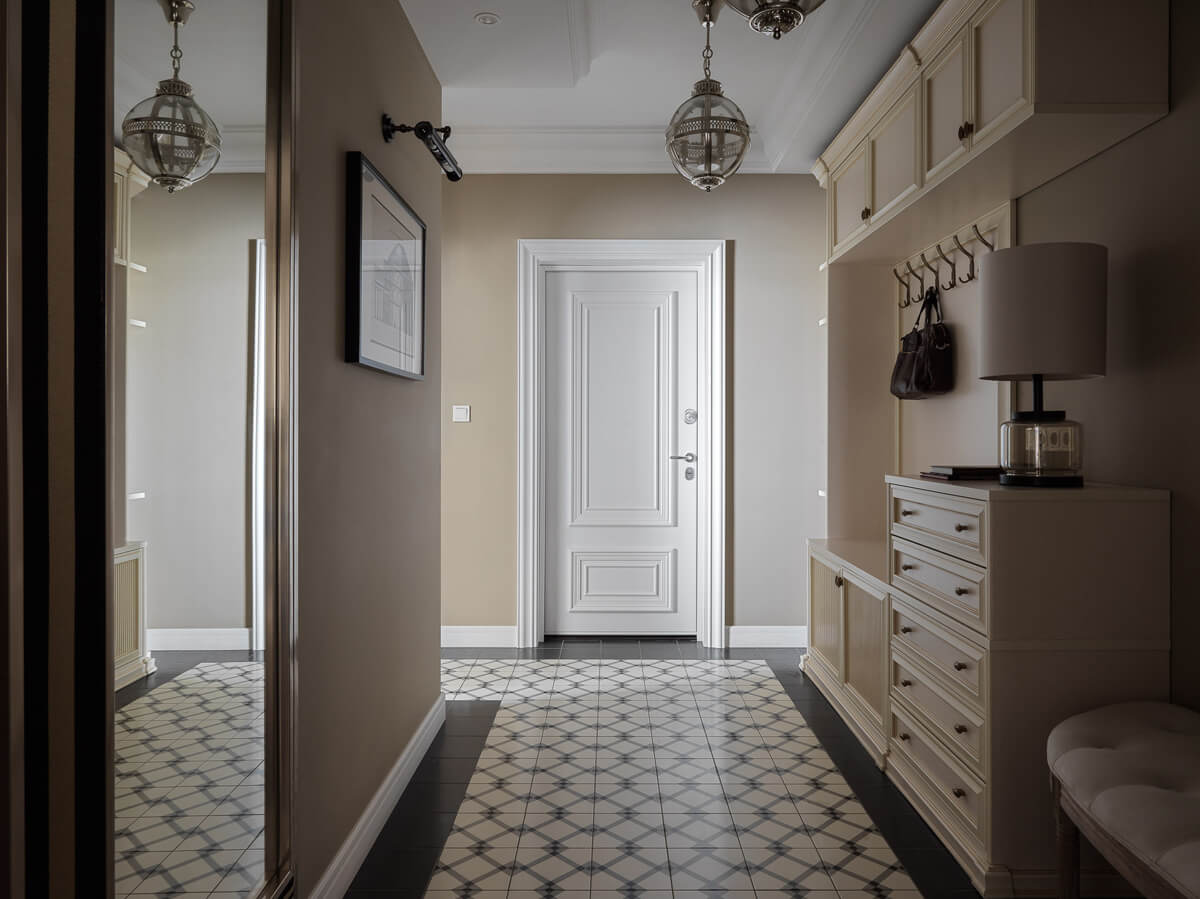 Інтер'єр у стилі сучасна класика: дизайн квартири з використанням класичних елементів та сучасних меблів.