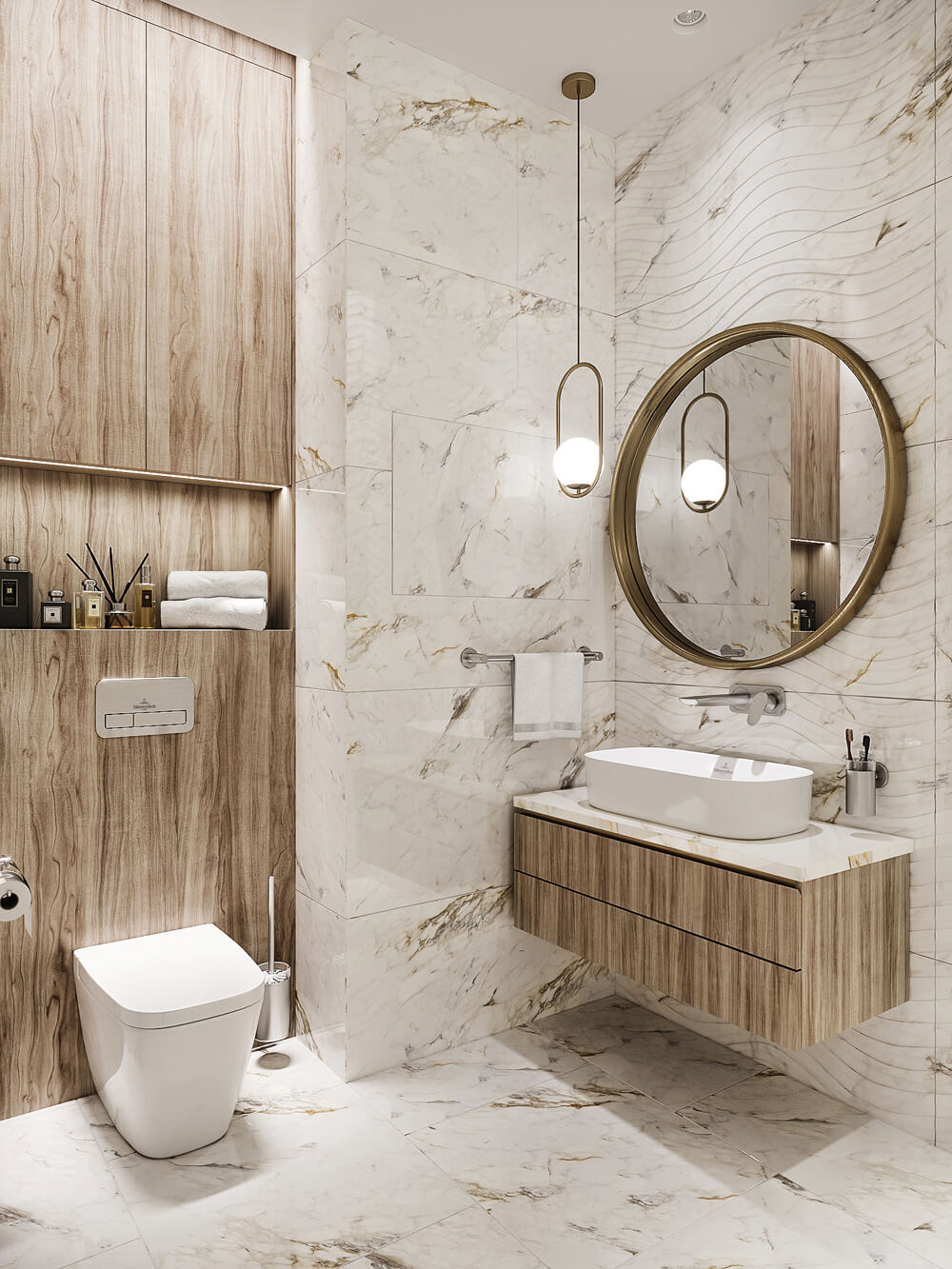 Інтер'єр сучасної ванної кімнати: мінімалізм, функціональність та стильні акценти, сучасний стиль інтер'єру.