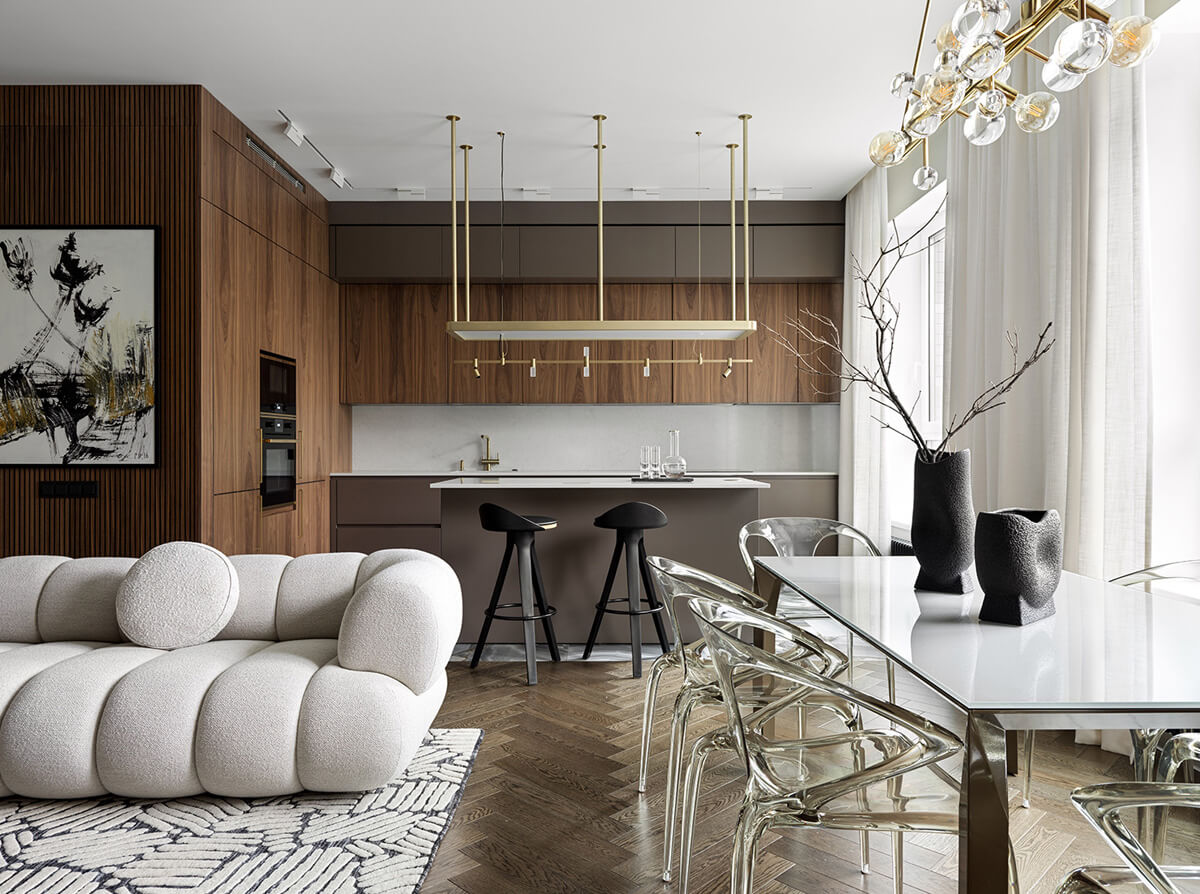 Елегантна спальня з контурною світлодіодною підсвіткою ліжка, створюючи затишну атмосферу