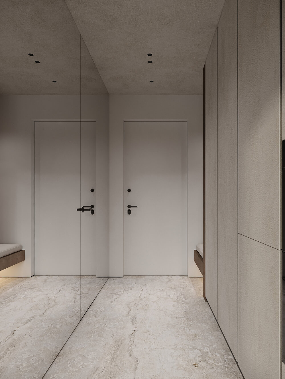 Стіна оздоблена травертином: текстура та колір натурального каменю в інтер'єрі