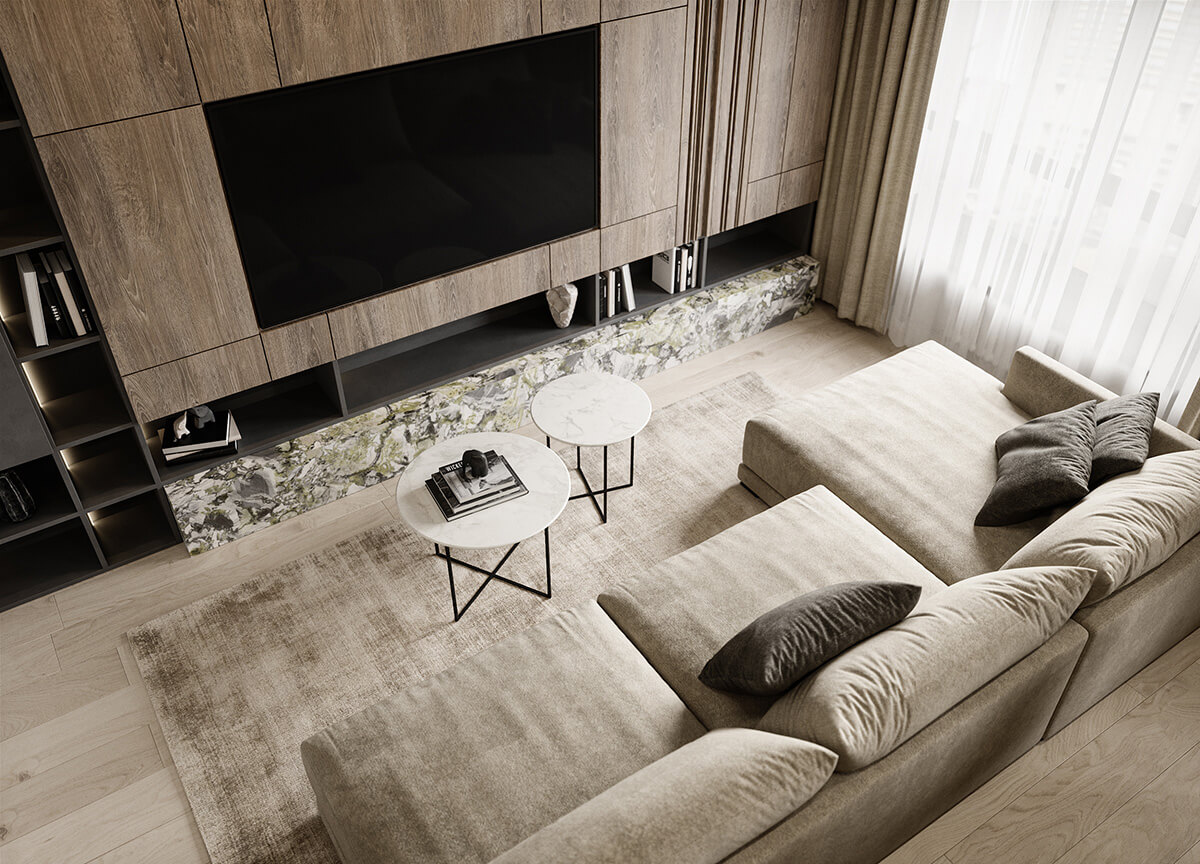 Зелений мармур в інтер'єрі: сходи, оздоблені мармуром, в приватному будинку.