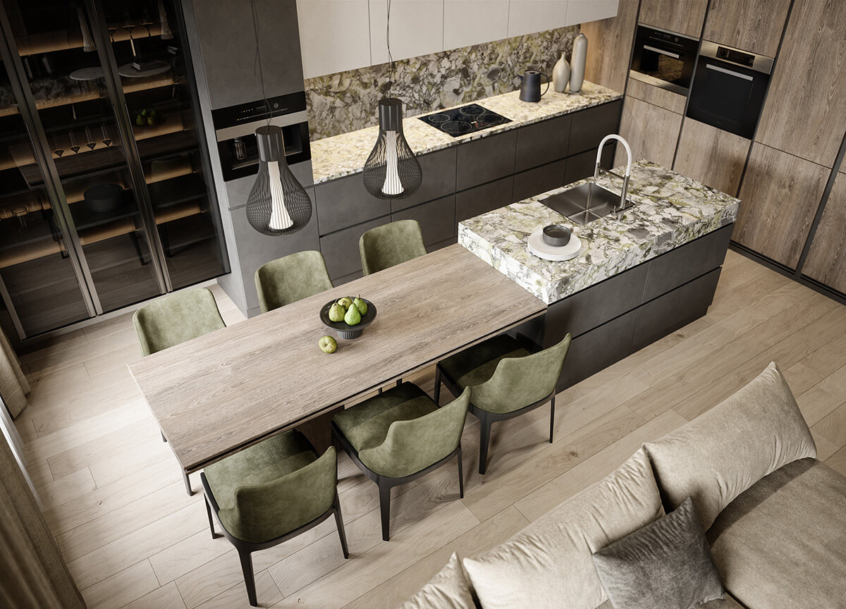 Зелений мармур в інтер'єрі ванної кімнати: елегантність та природна краса.