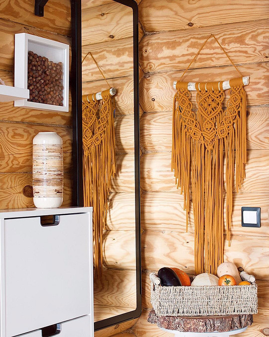 Ідеї інтер'єру передпокою: меблі IKEA для будинку з бруса, скандинавський стиль