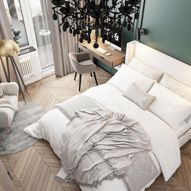 Дизайн спальні з білими меблями для створення затишного та світлого простору