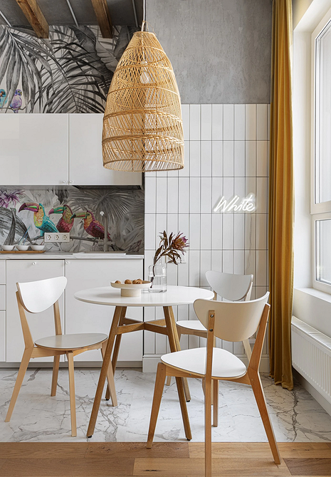 Інтер'єр з білими меблями: затишна вітальня з диваном та кріслами