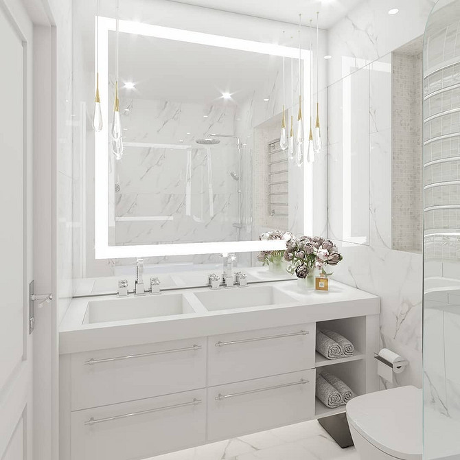 Сучасний інтер'єр з білими меблями, що підкреслюють мінімалізм та елегантність дизайну.