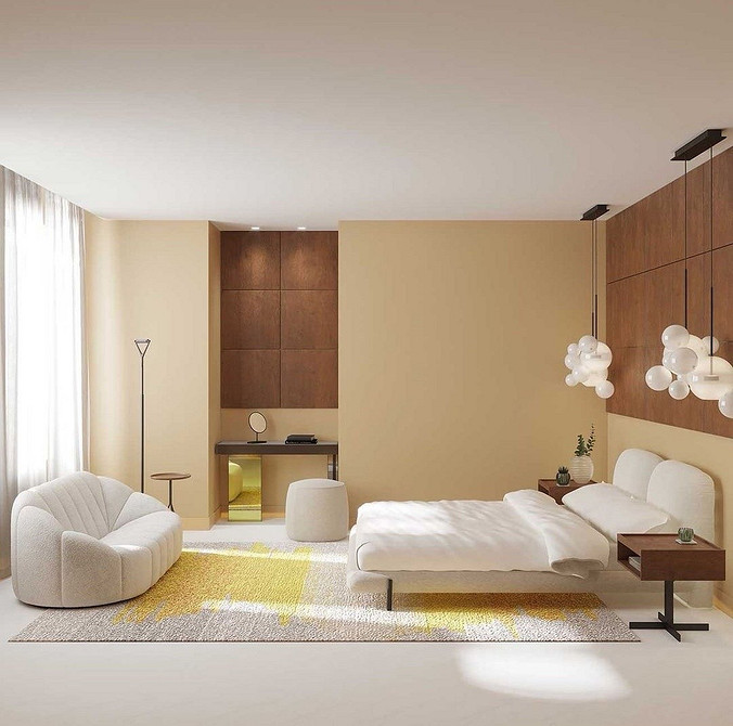 Білий модульний диван в просторій вітальні: зручне рішення для великої родини.