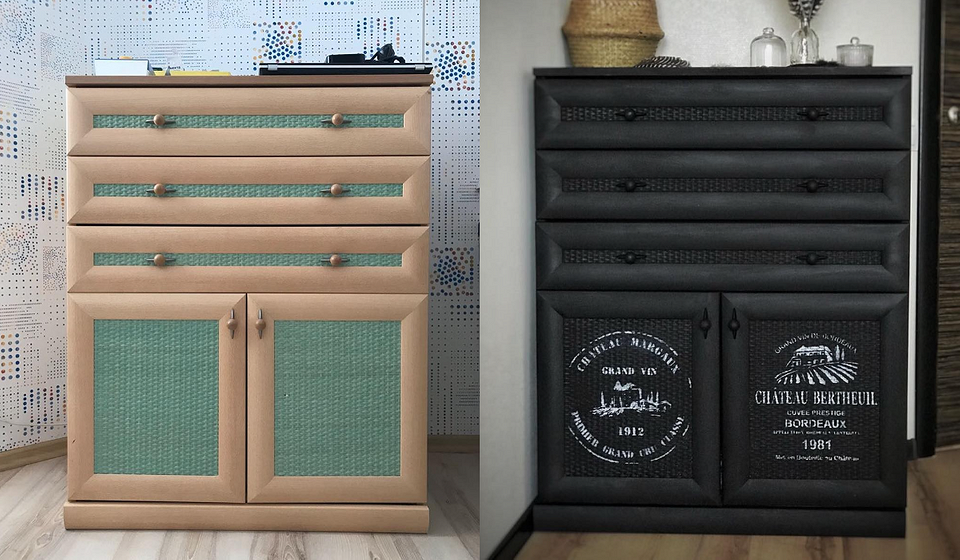 Надихаючі ідеї для декору комода: розпис, декупаж, трафарети своїми руками.